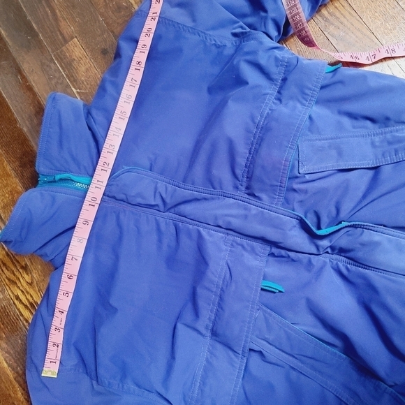 Vintage 80s Purple Blue Contrast Winter Ski Coat Medium - Picture 6 of 16